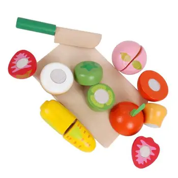 

1 Set Vegetables Slice Toy Cutting Fruits Playthings Food Kitchen Toys Cutting Vegetable Set Christmas Gift For Toddler Children