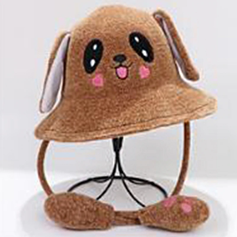 Moving Bunny Ears Kids Bucket Hat Warm 
