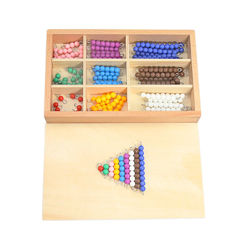 Montessori Wooden Checker Beads Board Colorful Black & White Grey Checker Board Beads Link Dragon & Reduce Dragon Game Baby Toys 2