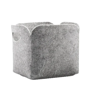 

Simple Felt Fabric Storage Basket Cute Design Convenient Folding Box Clothing Toys Debris Laundry Organizer(Medium )