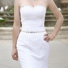 TRiXY S386 Стразы для свадебного пояса кристалл тонкий свадебный пояс свадебные пояса длинные узкие Бисероплетение свадебное платье аксессуары 1 см