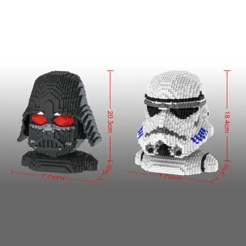 

hot lepining star wars Darth Vaders stormt picture Head rooper mini micro diamond building blocks figures bricks toys for gift