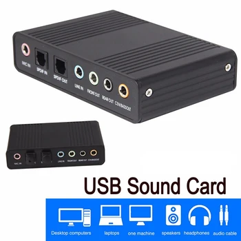 

Professional External USB5.1 Video Recording Home 6 Channel Live Broadcast Sound Card Optical Fiber Mini Mobile Phone Stage