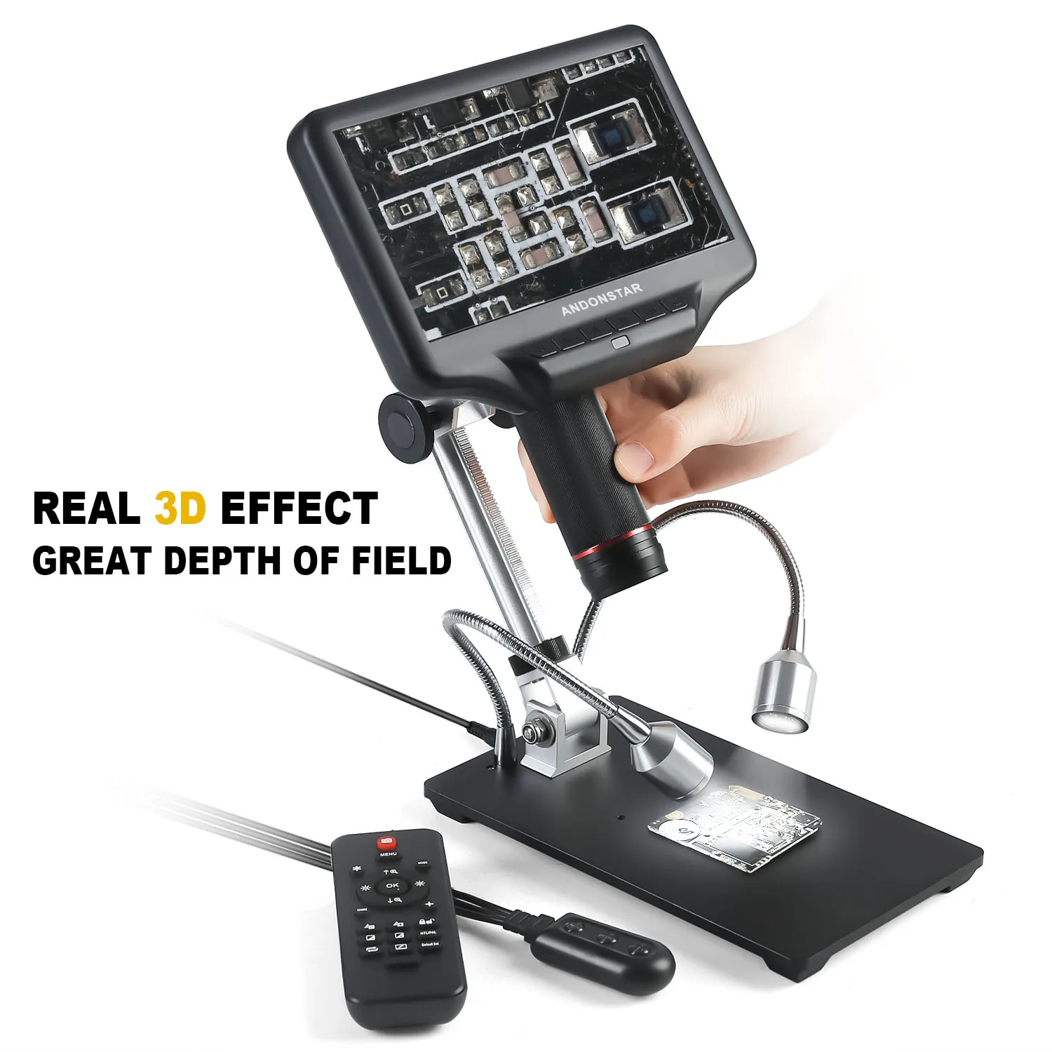 Andonstar AD407 HDMI Soldering Digital Microscope with 4MP UHD 7'' LCD Screen 270X Video Microscopes for Phone Repairing 2