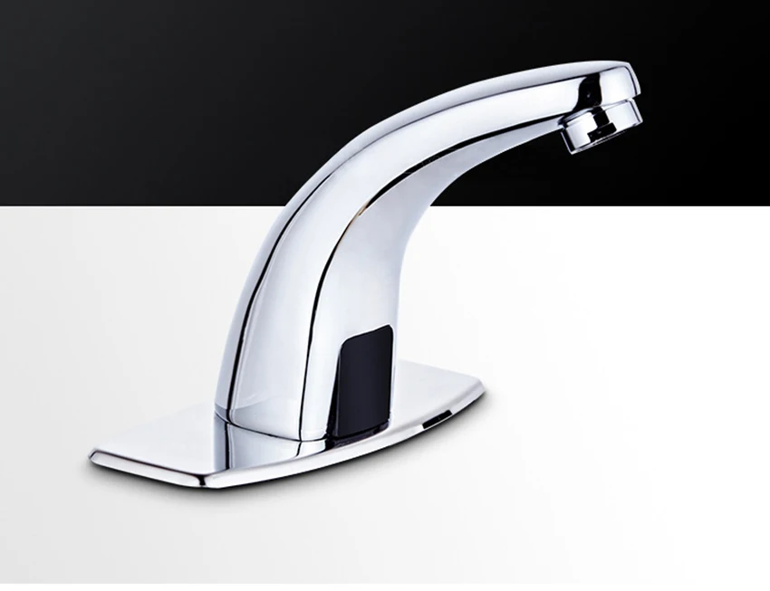 ViaGasaFamido Automatic Sensor Touchless Bathroom Sink Faucet Hose and Connector Vintage G1/2 Brass Hands Free Bathroom Water Tap with Control Box 