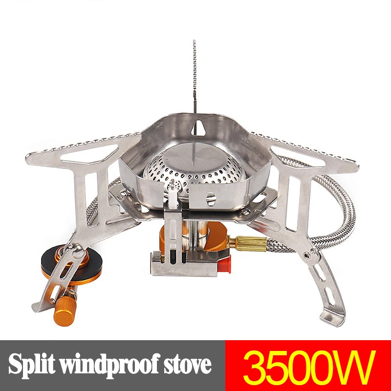 PROD 1005003240429508 New Outdoor Windbreak Tourism Tableware Gas
Burner Camping Folding Equipment Electronic Portable Bushcraft Split
Survival Stove