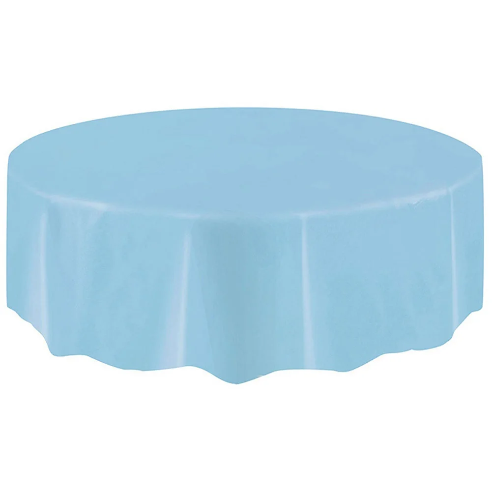 Blue Plastic Circular Table Cloth Cover Disposable Party Home Wipe Clean Tablecloth HKS99 - Цвет: Blue