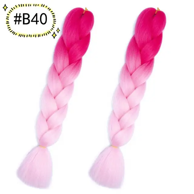 Jumbo Braiding Hair Extensions Kanekalon Braiding Hair 24 Inch Ombre Multiple Tone Colored Synthetic Hair for Women B40