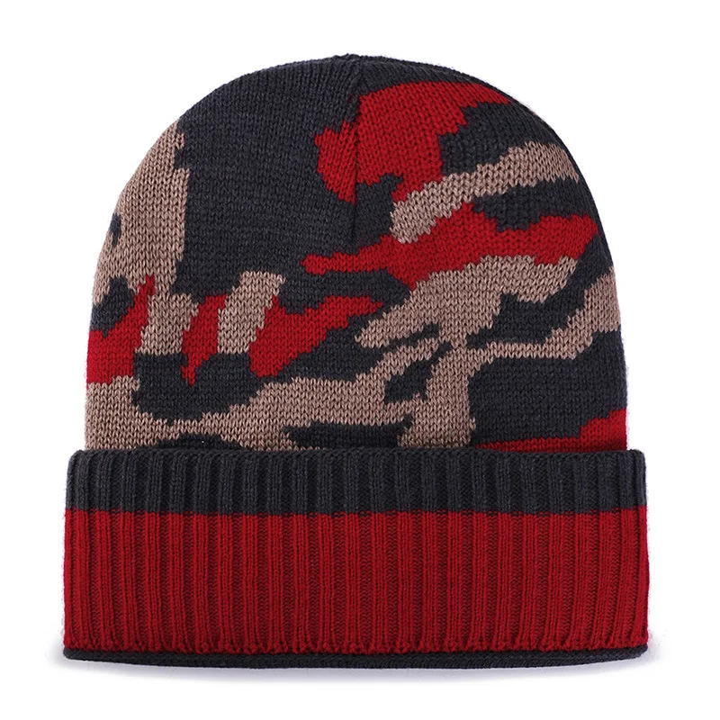 

Winter Hats Men's In Men Caps Casual Knit Acrylic Striped Hat Plus Thick Velvet Beanie Warm Daily Hip-hop Sports Skullies Unisex