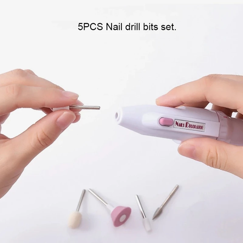 Portable Electric Nail Drill Machine Kit Manicure Drill Nail Art Pen File Nail Tools Grinding Burnishing Polisher Pedicure Kit 6