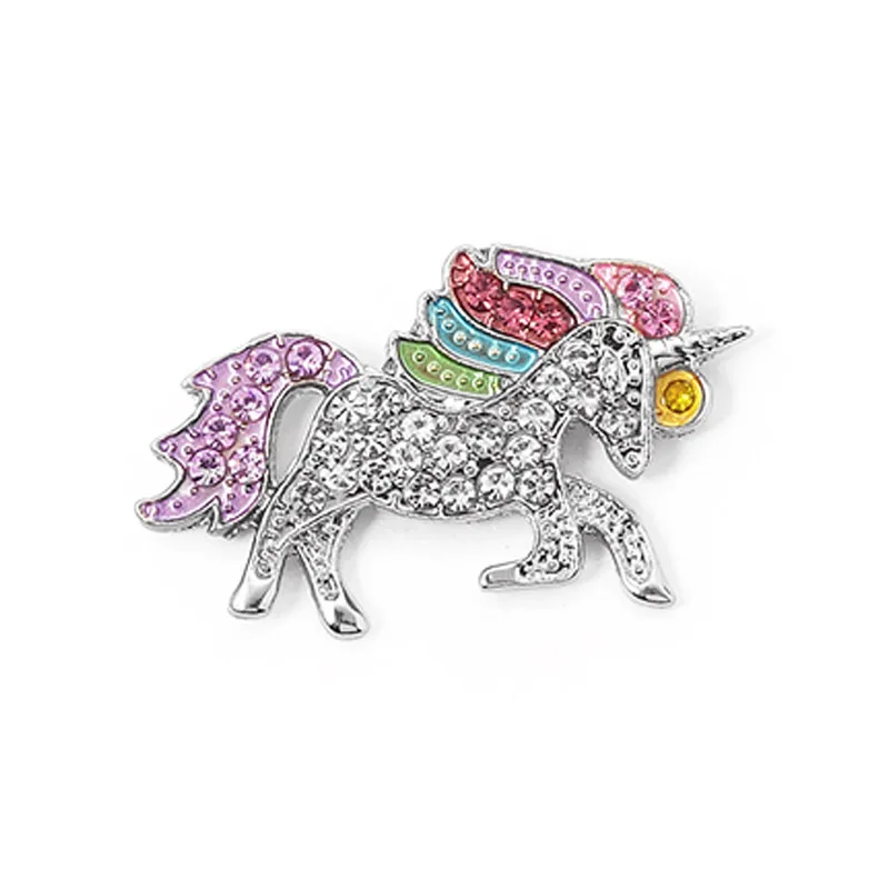 Милое ожерелье с единорогами, Трендовое ювелирное изделие в виде лошади из мультфильма, аксессуары для девушек и женщин, вечерние подарки, кулон в виде животного, браслет, набор - Окраска металла: Brooch-Silver