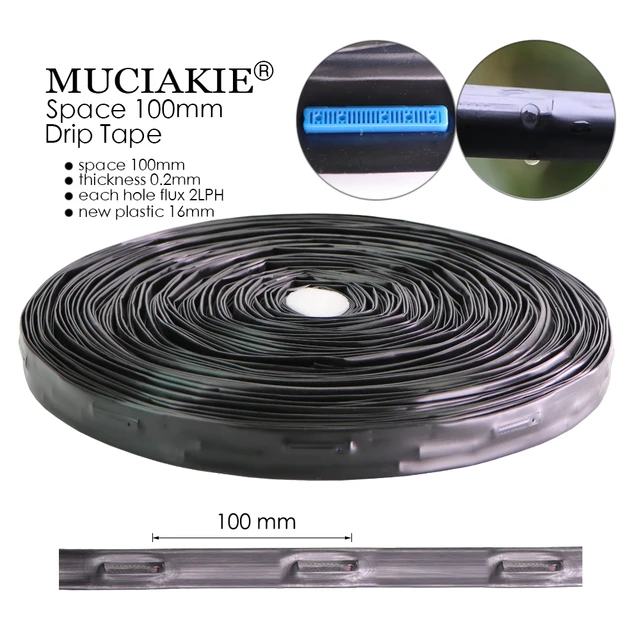 Muciakie 100/50M Space 100 Mm -Es Csepp Öntözőszalag 16 Tömlő Mezőgazdaság 10 Cm Tér Öntözés Megtakarító Öntözési Mezőgazdasági Eszközök