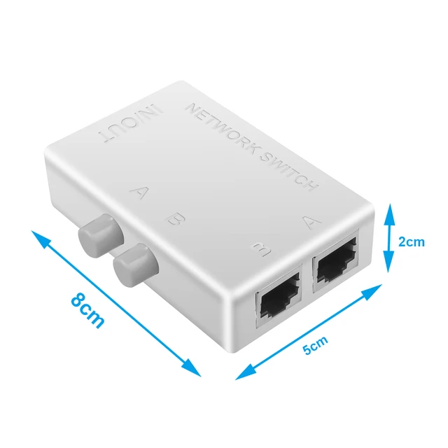 Kebidumei Mini 2 Port RJ45 RJ-45 сетевой коммутатор Ethernet сетевой бокс переключатель двухсторонний порт ручное использование коммутатор адаптер концентратор 5