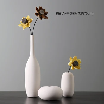 

Simple Modern Vase Ceramics Art Creative Luxury Home Dining Table Vase Jarrones Decorativos Living Room Decoration Craft DA60HP