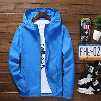 

Jacket Men Windbreaker 2020 Spring Autumn Fashion Jacket Men's Hooded Casual Jackets Male Coat Thin Men Coat Outwear Couple