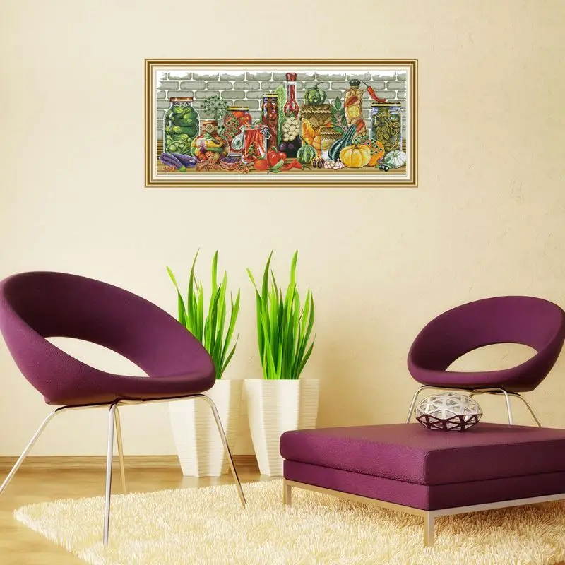 Овощи DIY ручной работы Рукоделие Счетный 14CT напечатаны вышивки крестиком X4YD
