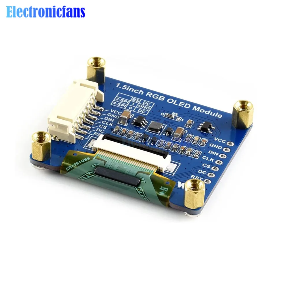 1.5inch RGB OLED Screen Display Module SSD1351 Driver 128X128 16-bit High Color Display Supports for Raspberry Pi /Arduino/STM32