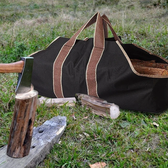 Sac de transport de bois de chauffage portable, grand sac fourre