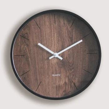 

Vintage Clock Wooden Grain Silent Wall Clocks Creative Art Living Room Wall Clock Relogio De Parede Home Decoration AC50ZB