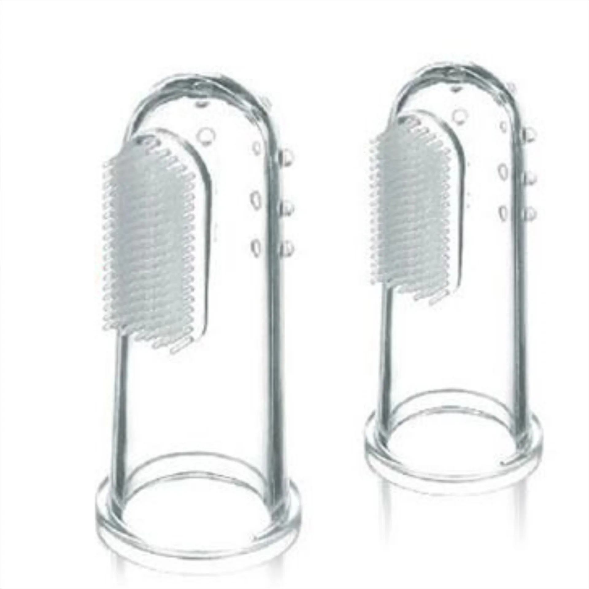 2pcs/lot Baby Finger Toothbrush Children Teeth Clear Soft Silicone Infant Tooth Brush Rubber Cleaning Baby Brush Toothbrush+Box