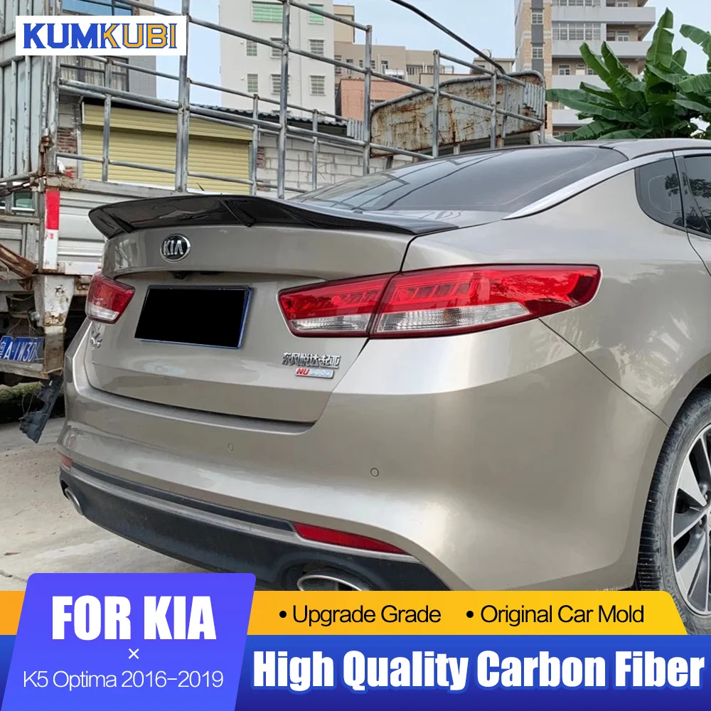 

For KIA K5 Optima 2016 2017 2018 2019 R Style Carbon Fiber Rear Trunk Spoiler Wing Lip Spoilers Car Styling For KIA K5 Spoiler