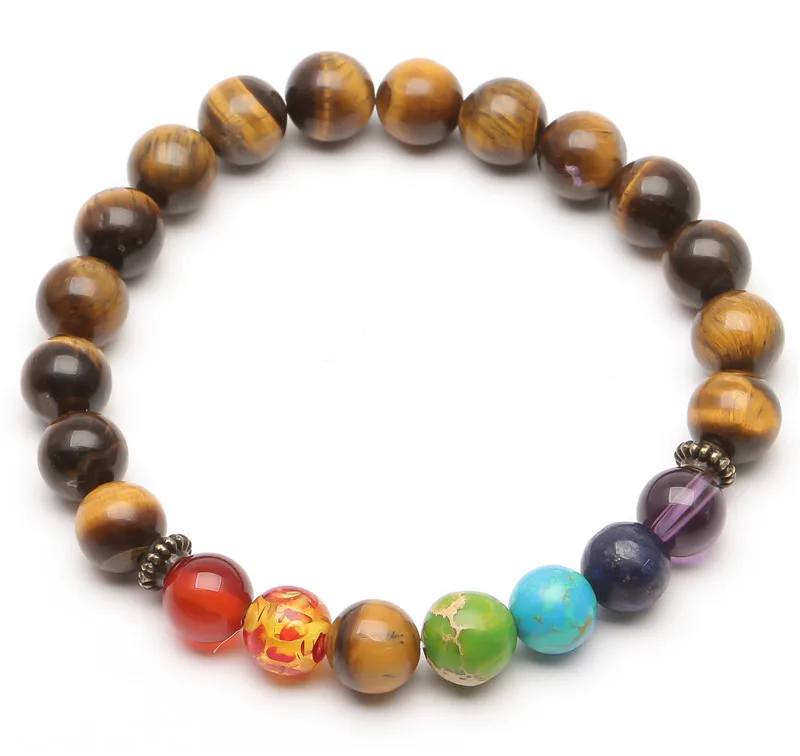 7 Chakra Bracelet Men Black Lava Healing Balance Beads Reiki Buddha Prayer Natural Stone Yoga Bracelet For Women 2020 Newst