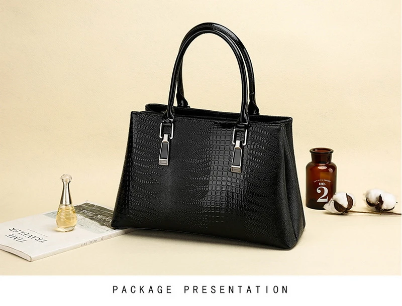 Женская сумка с узором «крокодиловая кожа», роскошная сумка-тоут из искусственной кожи, Вместительная женская сумка на плечо HPS640