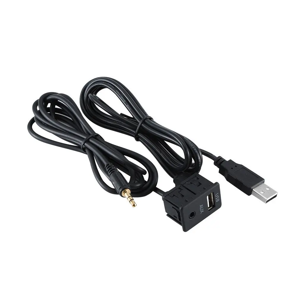 Car Dash Flush Mount USB Port Panel Auto Boat 3.5mm AUX Extension Cable Adapter for Toyota I Meter |
