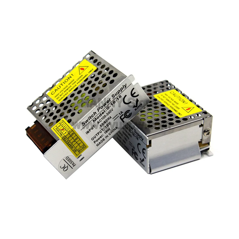 Один выход импульсный источник питания DC 18V 1A 18W Трансформатор 100-240V AC к DC18V SMPS для электроники дисплей из светодиодной ленты