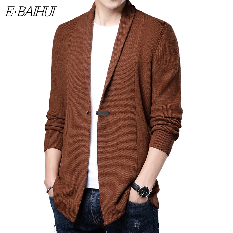 

E-BAIHUI Autumn New Men's Knitwear Thin Sweater Small Jacket Fashion Trend Pure Color Knitted Cardigan M-3XL