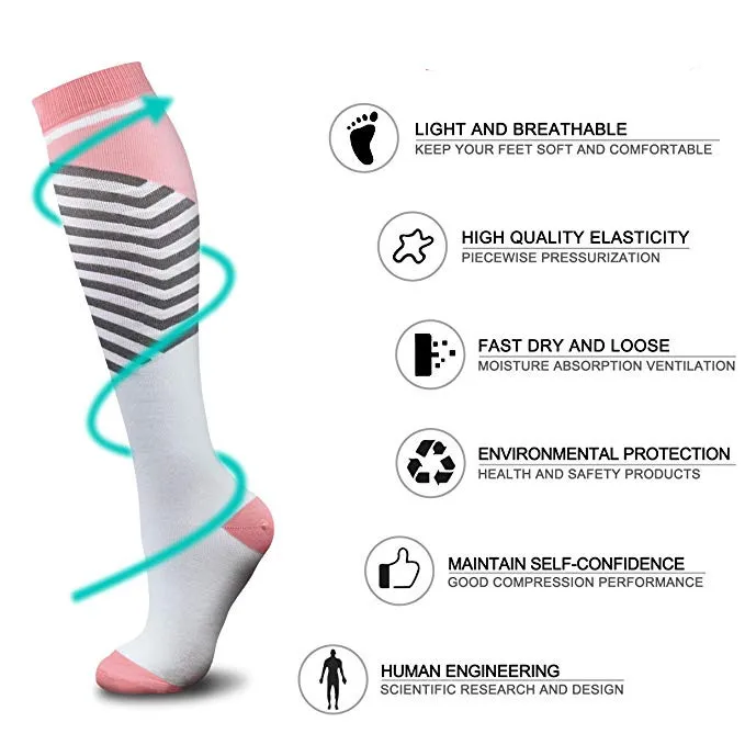 Anti Fatigue Men Compression Socks Crossfit Socks Compression Running For Sports , Varicose Veins, Travel High Stockings