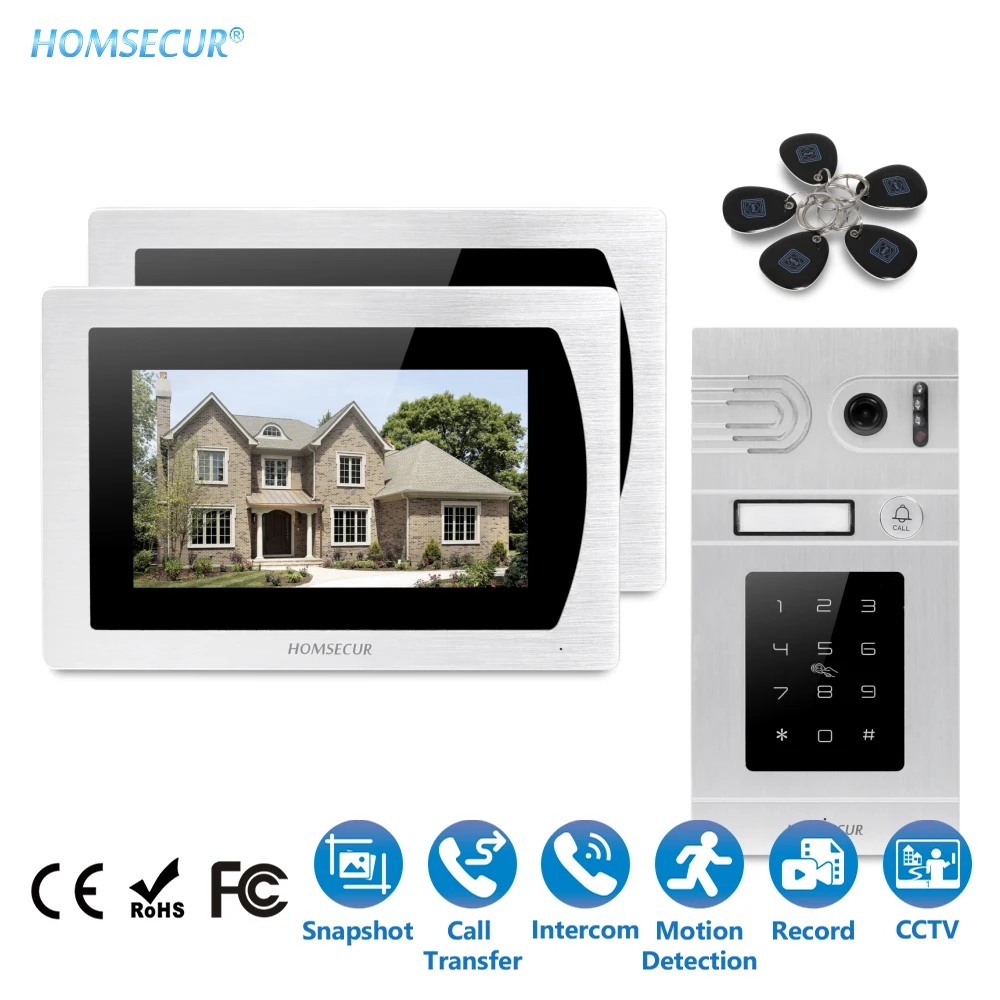 

Shipping from the EU HOMSECUR 7" Wired Hands-free Video&Audio Home Intercom+Aluminium Alloy Camera BC071-S+BM717-S