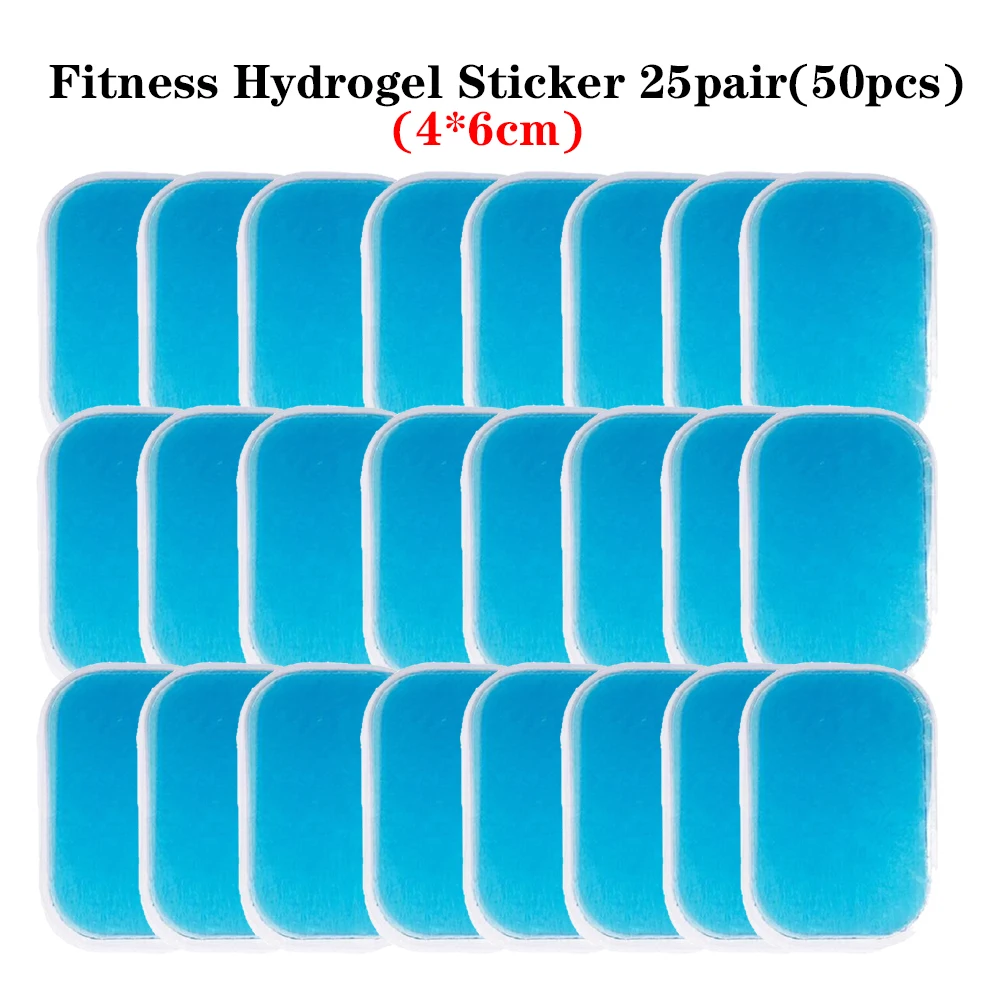 25pairs(50pcs) 25pair50Pcs Сменные фитнес-гелевые наклейки гидрогелевые электроды прокладки/патч для EMS мышечный учебный массажер ABS брюшной тренажер - Цвет: 25pairs(50pcs)