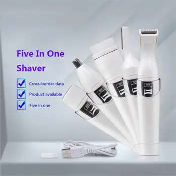 

5 in 1 Women Electric Epilator Portable Multi-Functional Electric Hair Removal Shaver Armpit Razor