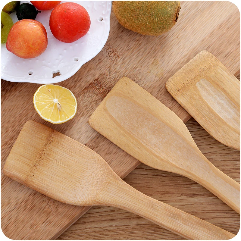 1 шт. натуральная здоровая бамбуковая деревянная кухонная лопатка с прорезями ложка для перемешивания держатель кухонная утварь лопатки для вока