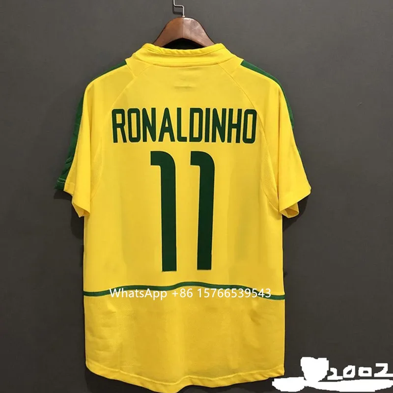 Классическая 2002 Винтажная Футболка RONALDINHO 11 1994 1998|Майки для велоспорта| |