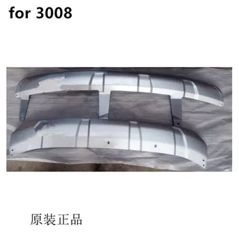 

ABS Chrome Front+Rear bumper cover trim Protect the spoiler board for Peugeot 3008 2013-2015 Car styling Original factory 2PCS