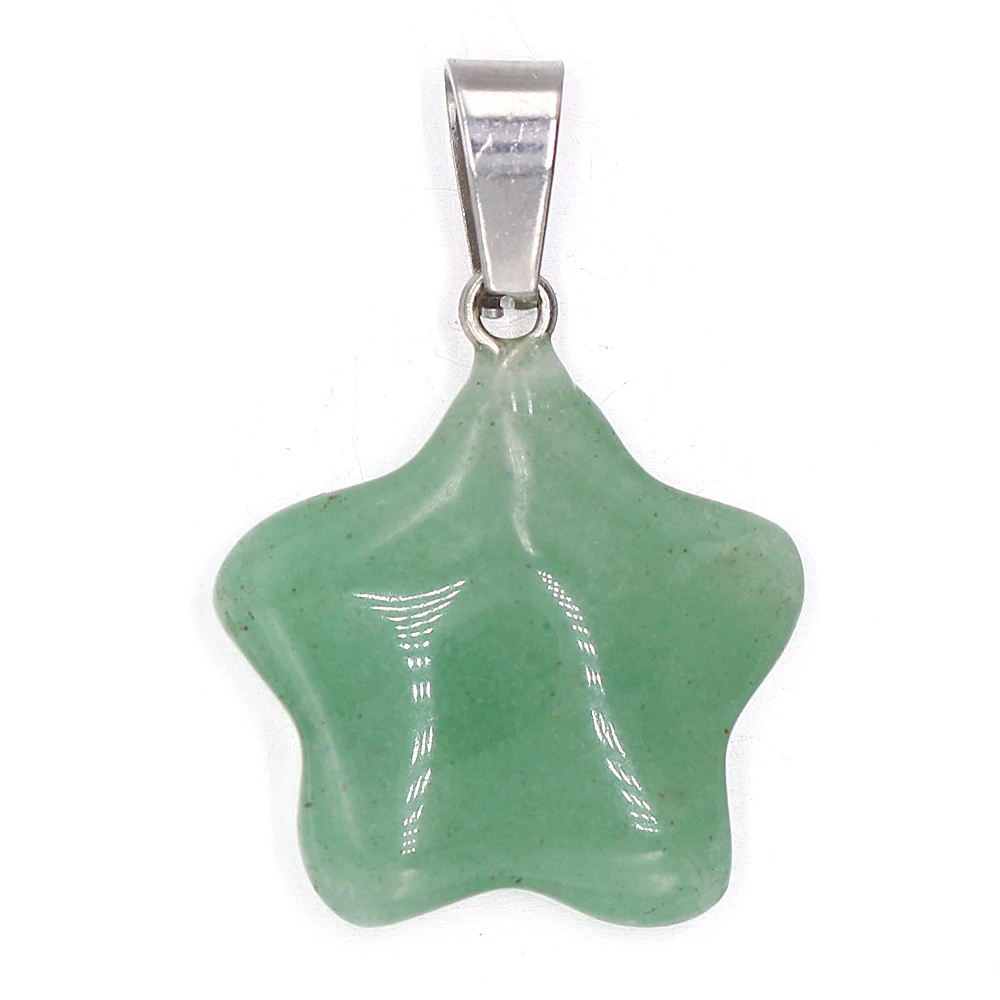 25PCS Wholesale Natural Stone Five-pointed Star Shape Pendant Tiger Eye Stone Quartz Agate Jewelry Making DIY Necklace Gift