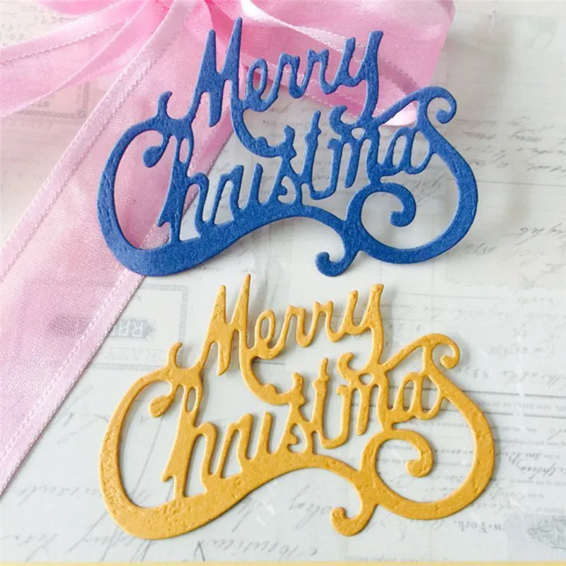 

Letters Merry Christmas Metal Cutting Dies Stencil for DIY Scrapbooking Photo Album Embossing Cards Making Decorative Crafts