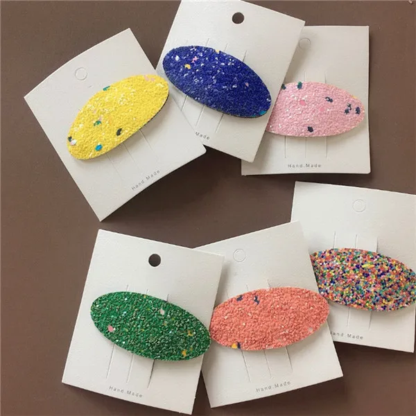 mixed oval 15 шт./партия; блестящие заколки для волос для девочек; цвет радуги; яркие цвета; детские заколки для волос; Летние вечерние аксессуары для волос - Цвет: mixed oval