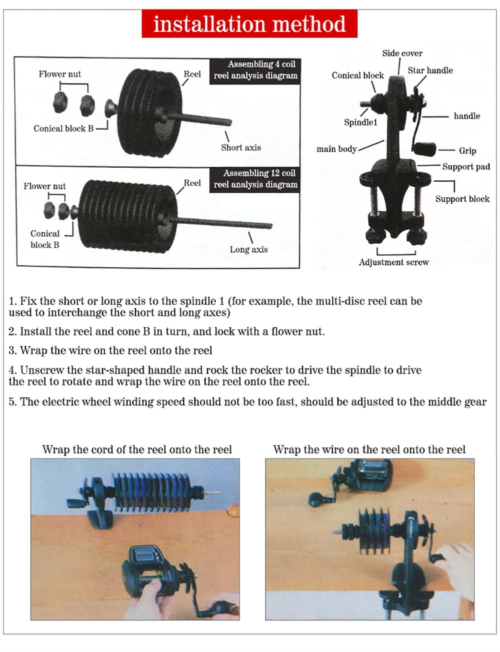 spooling sistema para qualquer carretel linhas ferramentas