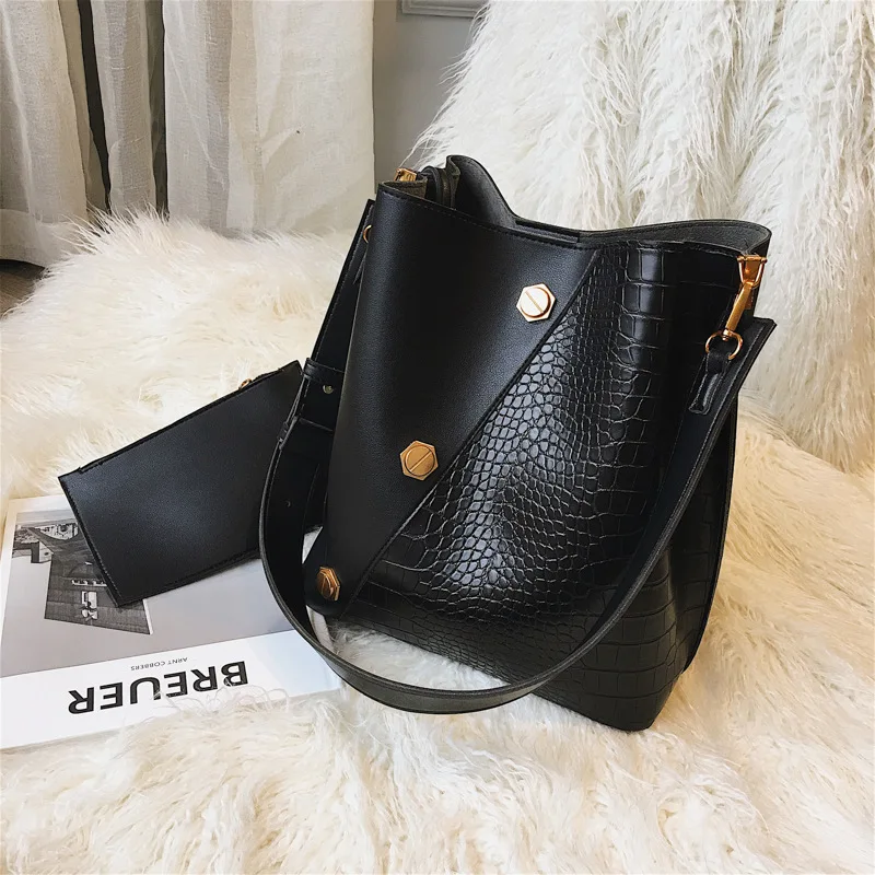 

Crocodile Crossbody Bag For Women Messenger bag Women Bucket Shoulder Bag lady handbag Luxury Designer bolsos Bucket Bag