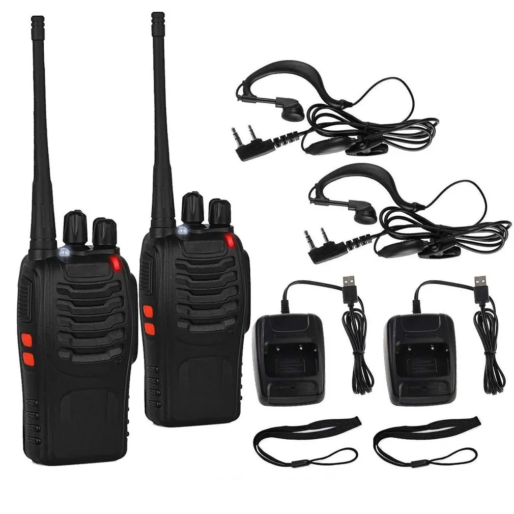 Зарядка через usb Baofeng BF-888S UHF 400-470 МГц 2-передающая радиоустановка twee 16CH иди и болтай Walkie Talkie с микрофоном FM трансивер Walkie Talkie двухстороннее радио