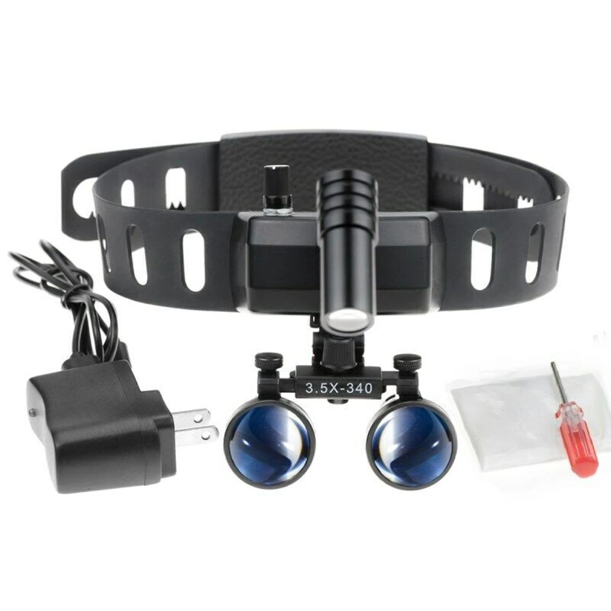 

5W Medical Headband Wireless LED Head Light with 3.5X Binocular Dental Loupes Magnifying Glasses Surgical Magnifier