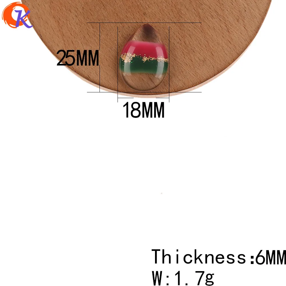 18X25MM Сердечный Дизайн 50 шт. аксессуары для ювелирных изделий/DIY бисерные детали/ручная работа/изготовление бусин/блестящий порошок в полимерном бусине/фурнитура для сережек - Цвет: 18X25MM