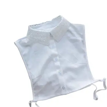 

Women Crochet Lace Round Circle Lapel Detachable Half-Shirt White Fake Collar Y5GC