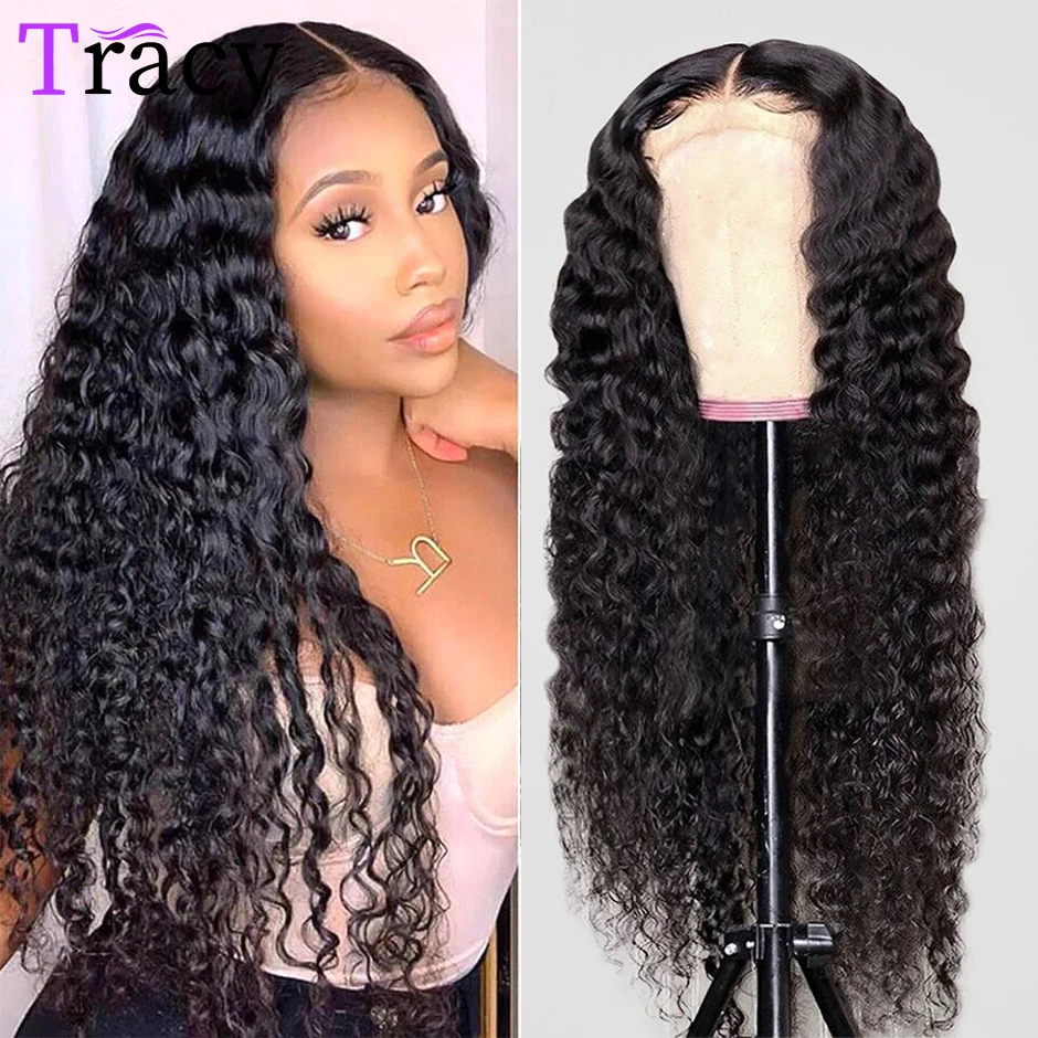 Peluca de cabello humano con cierre de onda profunda, postizo de encaje Frontal de 180% de densidad, peluca con malla Frontal prearrancada, Remy, 4x4