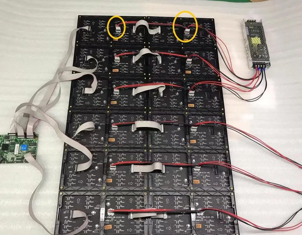 LED Screen Flat Ribbon Data Cable For Receiving Card 1m 53cm Single Tri-color Full color