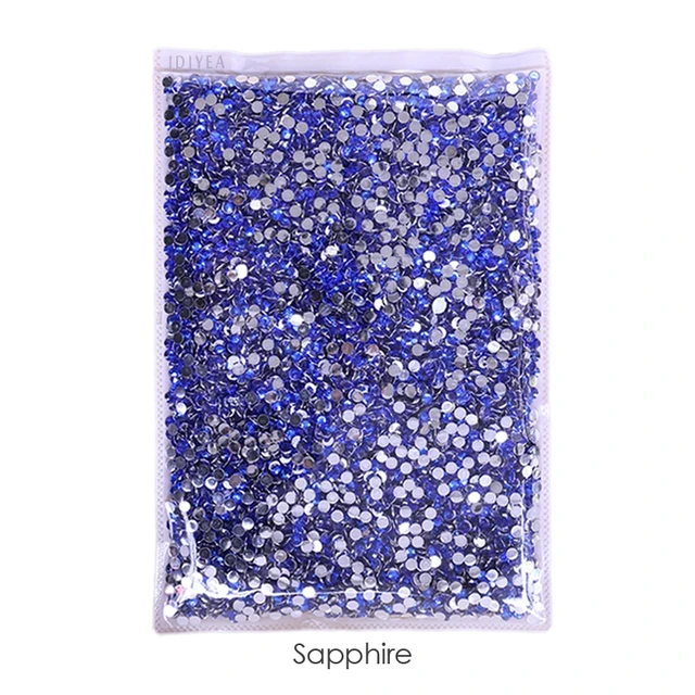 Wholesale Jelly AB Resin Non Hot Fix Rhinestones Cтразы Flatback Plastic Crystals Strass Glitters Stone Bulk Big Package for DIY Sapphire