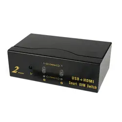 2-портовый Hdmi Kvm интеллектуальный коммутатор 2 в 1 переключатель дистанционного управления Usb Hd компьютерный сплиттер